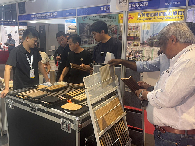 shaped wooden grilles, exhibition