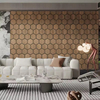 Hexagonal Wooden Slat Panel