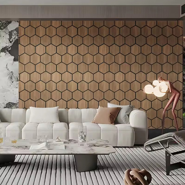 Hexagonal-Wooden-Slat-Panel